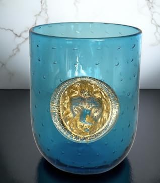 ベネチアングラス 特級品/アート ガラス ブルー シャンパン ワイン